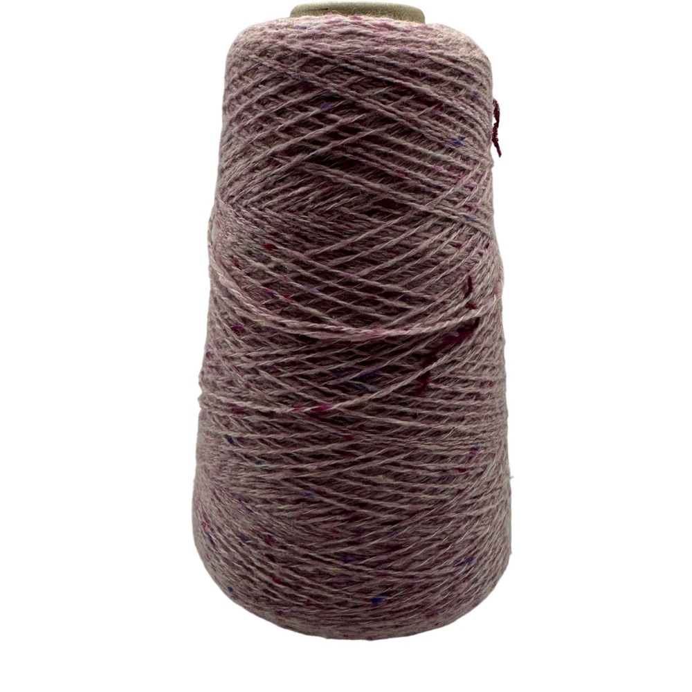 ColourMart 100% Cashmere Yarn Cone 150g Mauve Pink Tweed Lace Fingering Weight